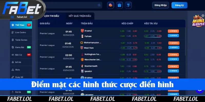 Điểm mặt các hình thức cược điển hình
